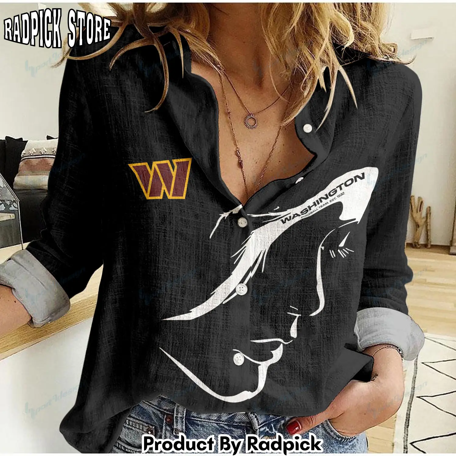 Radpick washington commanders woman shirt rp66237